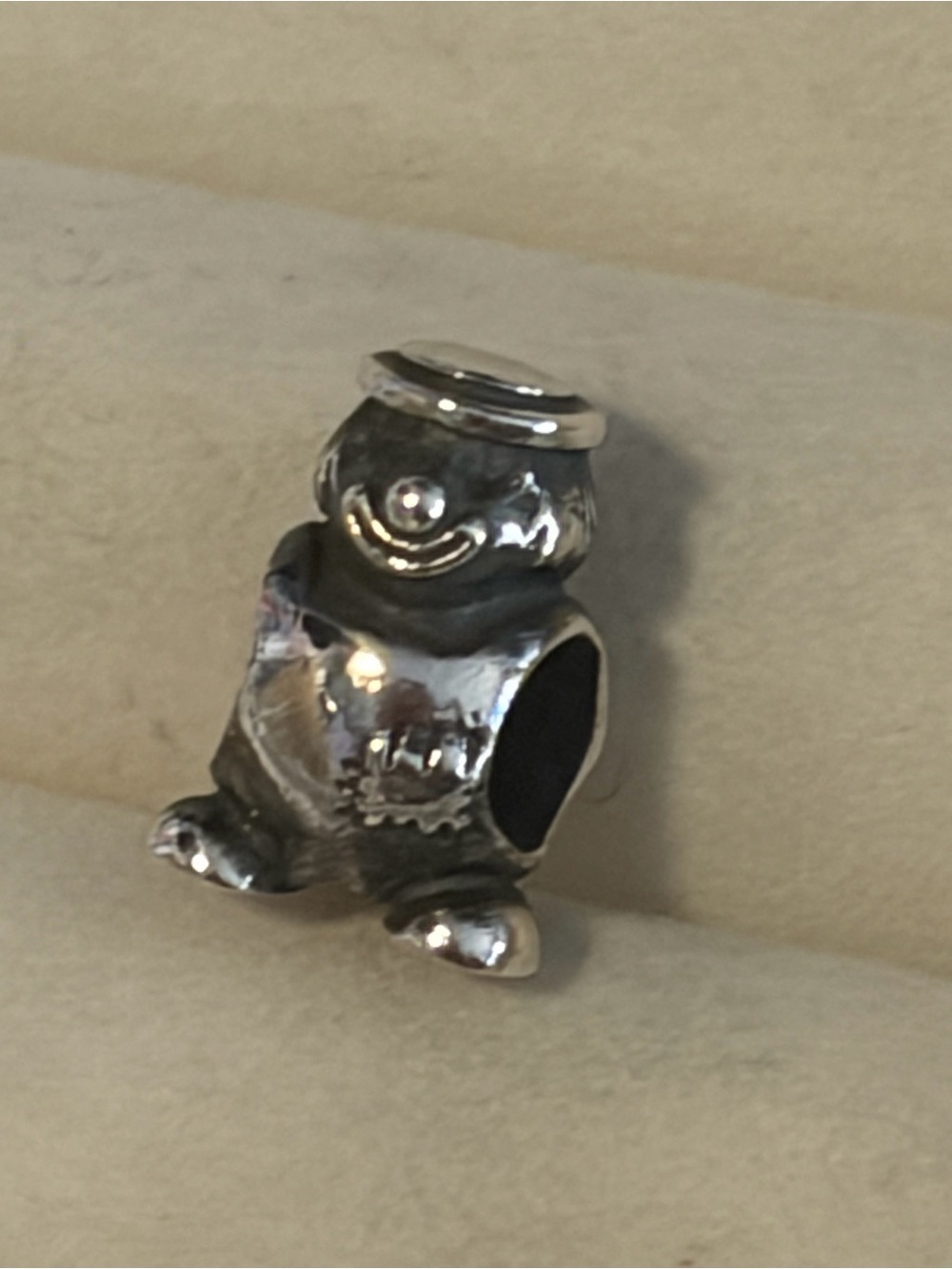 Retired Pandora sterling silver hobo clown charm, model 790397